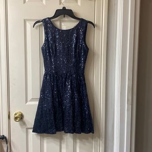 Sparkly Navy Homecoming Dress